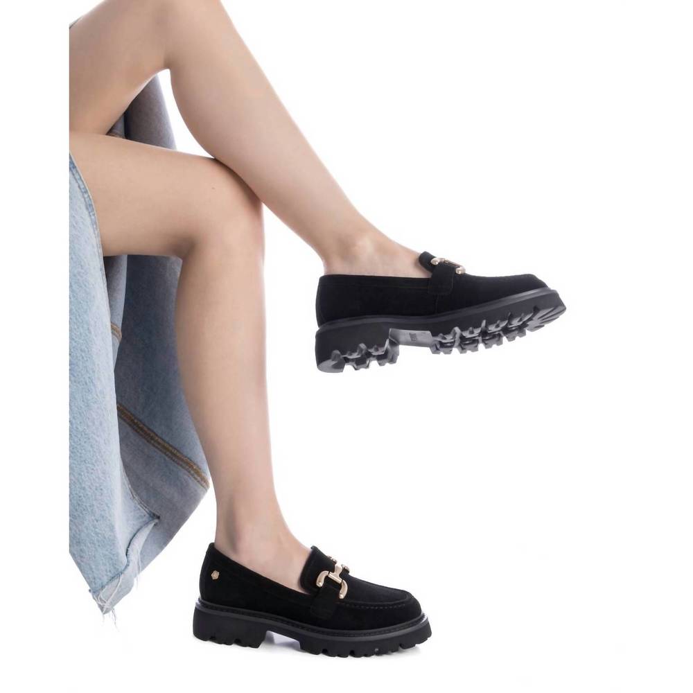 NEW XTI women's leather moccasins in black - Picture 5 of 5